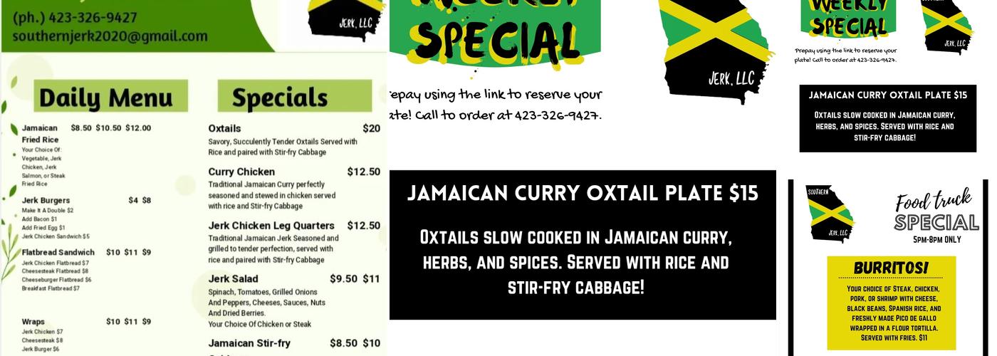 Southern Jerk Menu