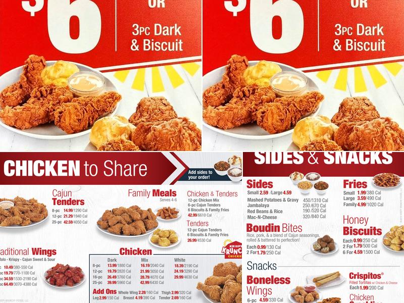 Krispy Krunchy Chicken Menu