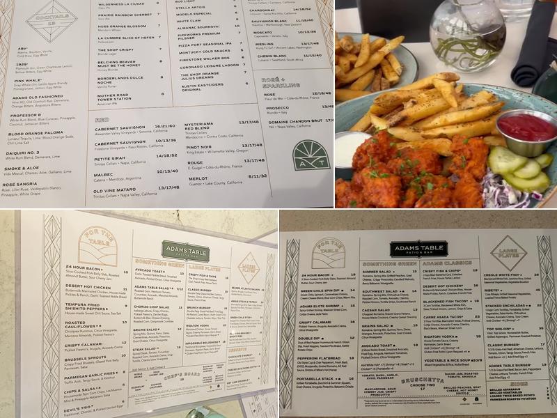Adams Table Menu