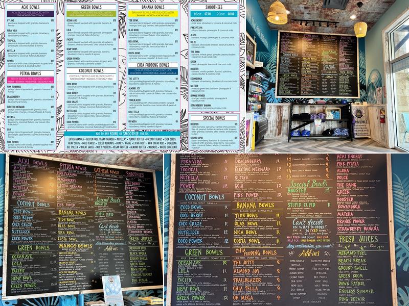 Playa Bowls Menu