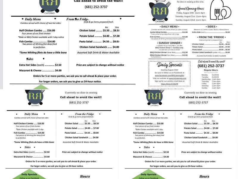 R&R Catering Menu