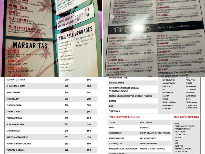 Fat Boy's Burrito Co. Menu