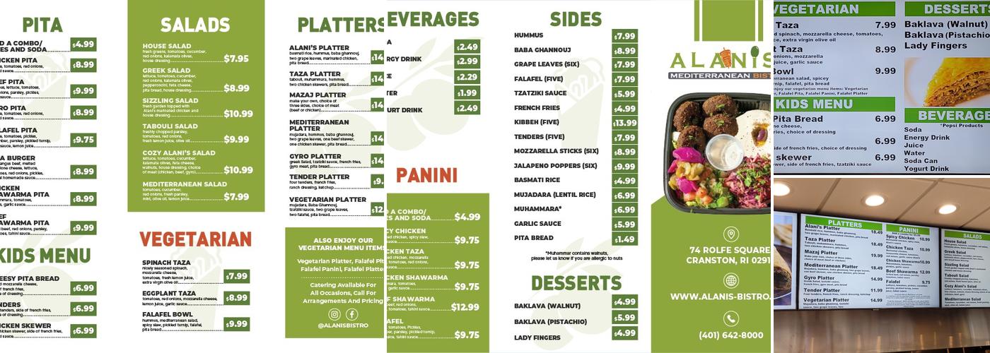 Alanis Mediterranean Bistro Menu