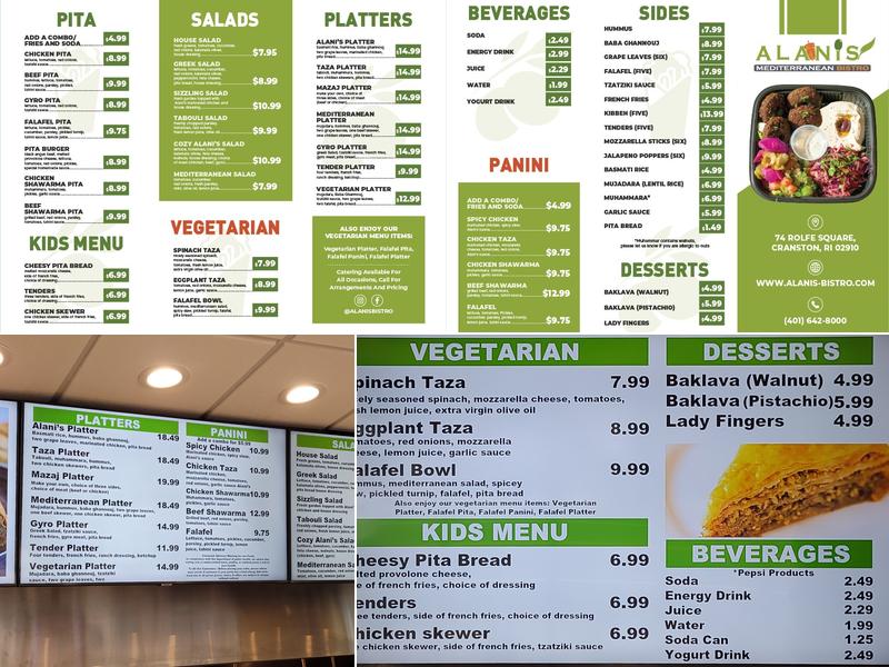 Alanis Mediterranean Bistro Menu