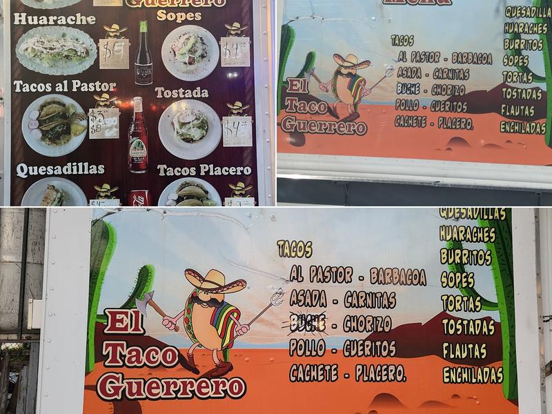 Taco Guerrero Menu