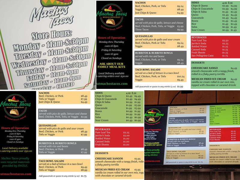 Machos Tacos Menu