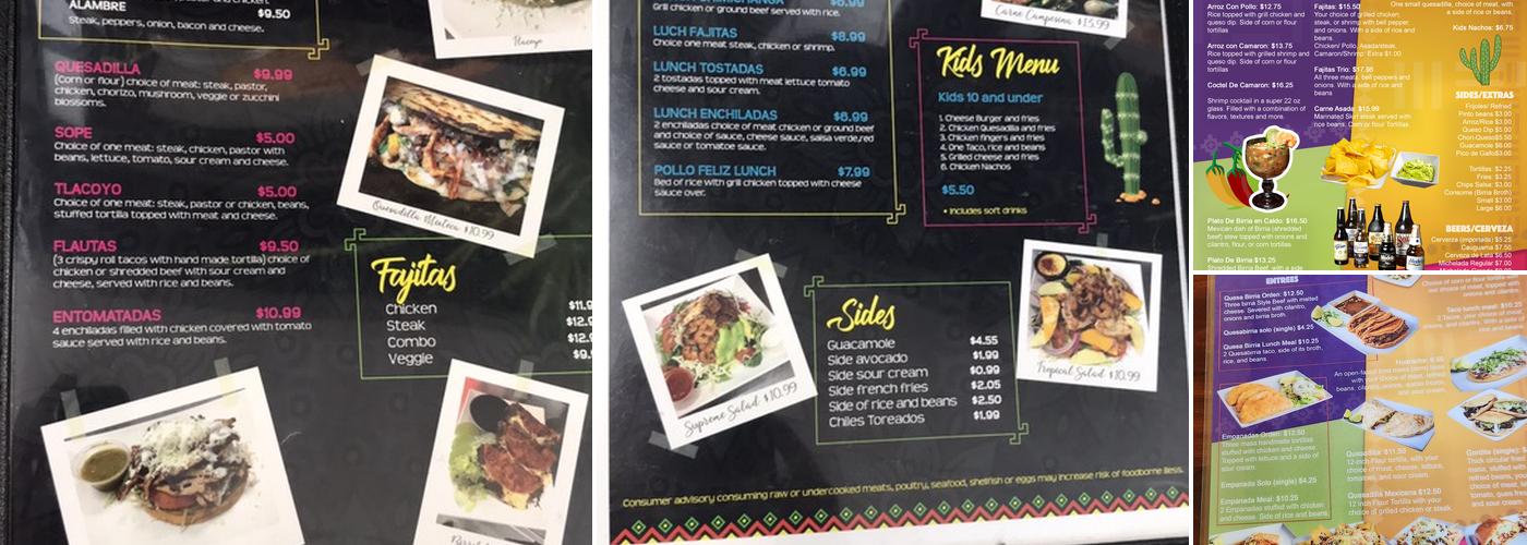 La Mixteca Menu