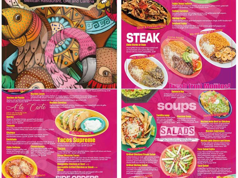 Pineapple Tequila Mexican Restaurant, Grill & Cantina Menu