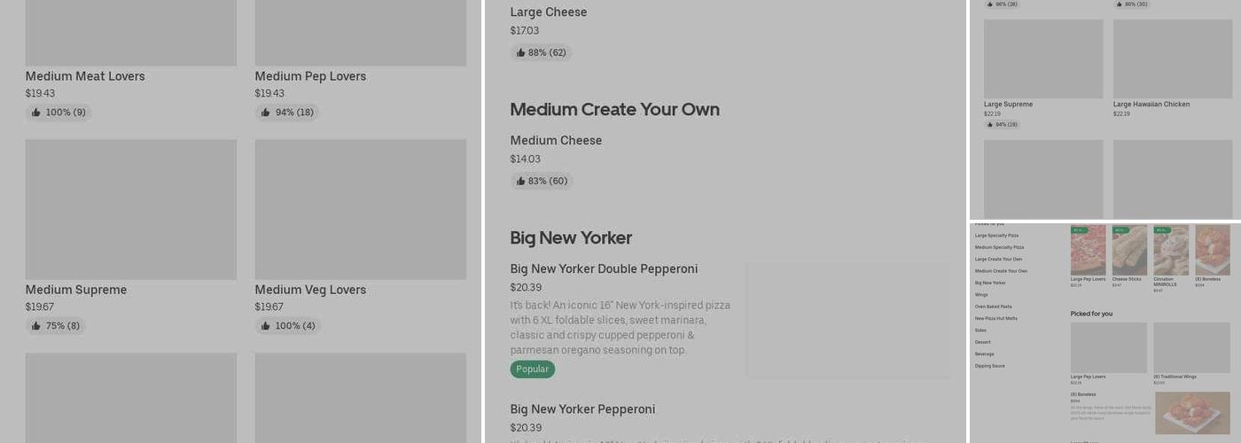Pizza Hut Menu