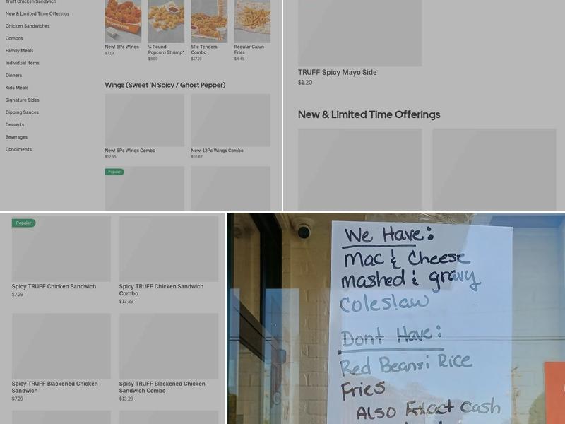 Popeyes Louisiana Kitchen Menu