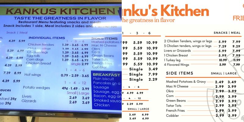 Kanku's Chicken & Hot Deep Fried Shack Menu