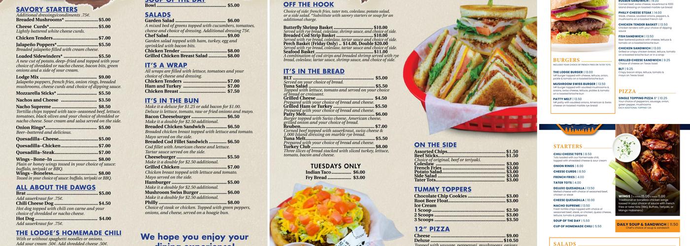 The Lodge Menu