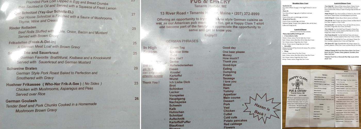 Outback Saloon Menu