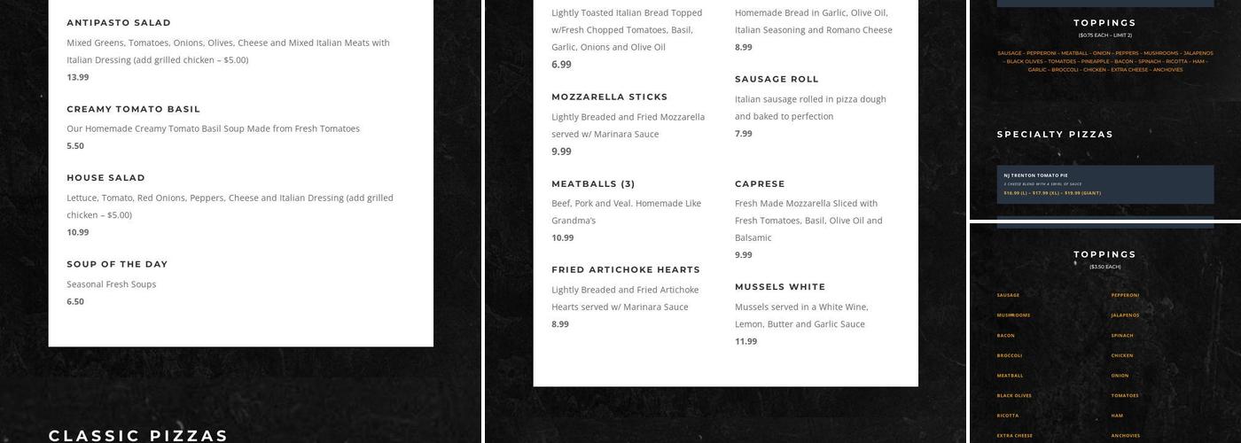 Amicis Italian Kitchen Menu