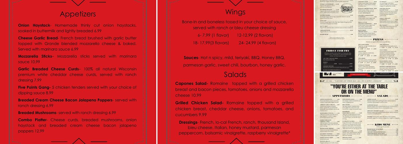 Capones Menu