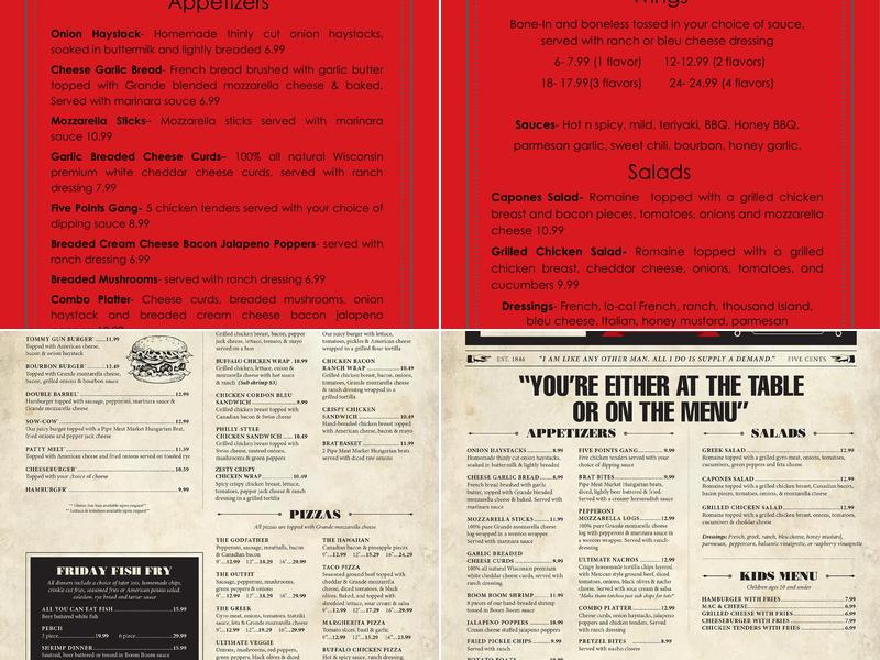 Capones Menu