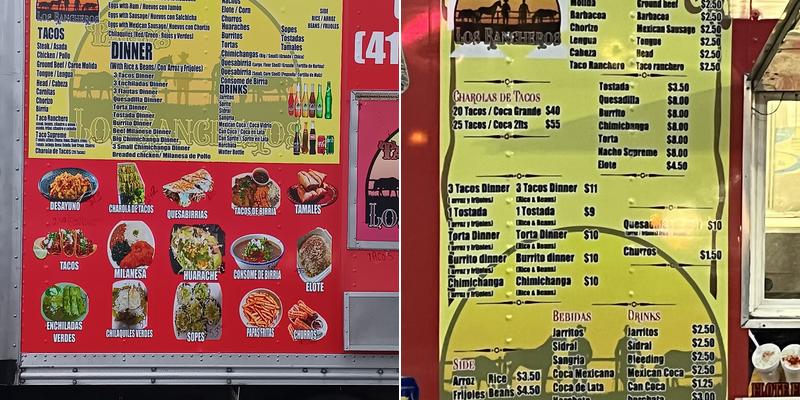 Los Rancheros LLC Menu