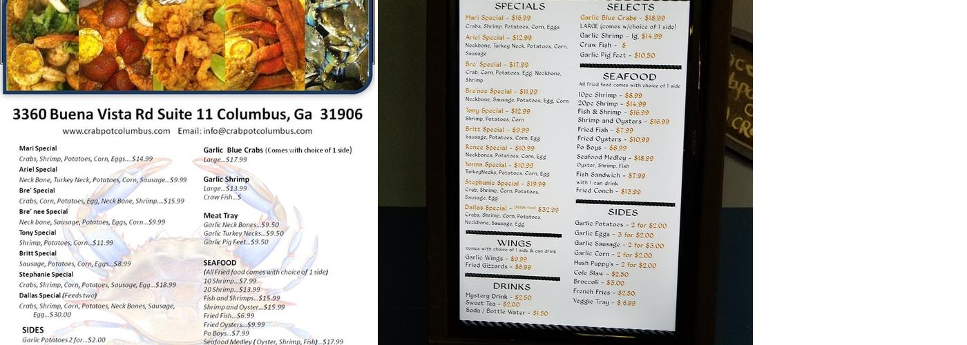Crab Pot Menu