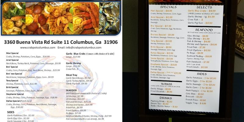 Crab Pot Menu