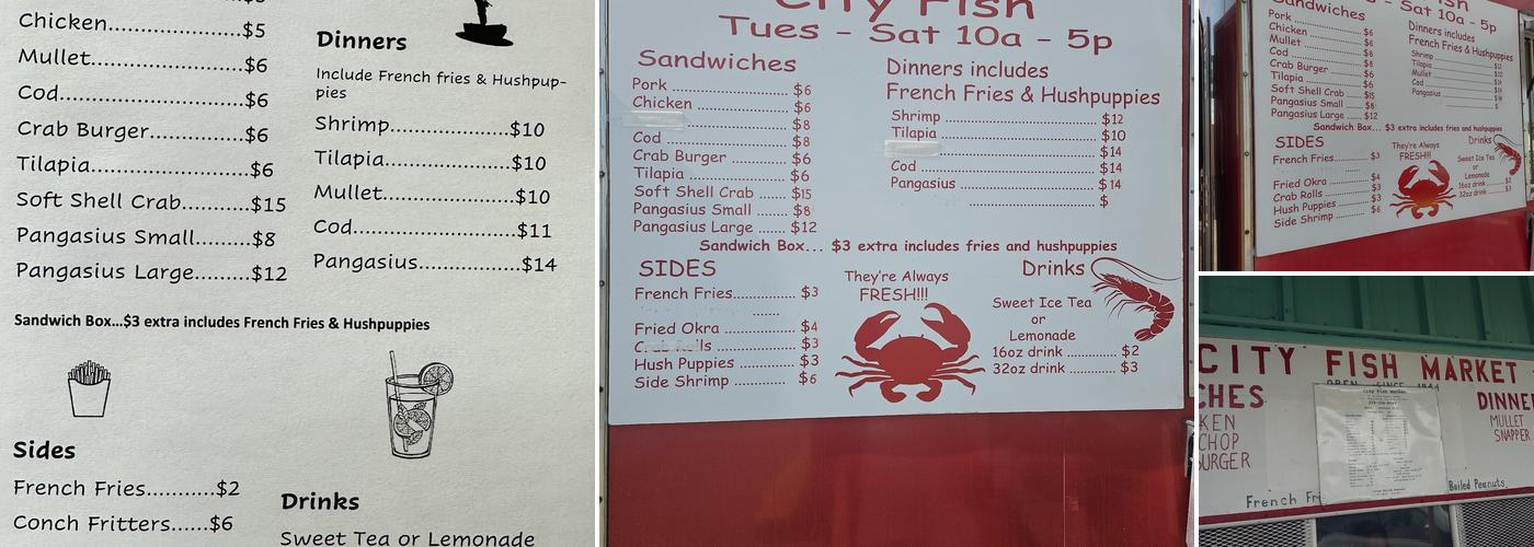 City Fish Menu