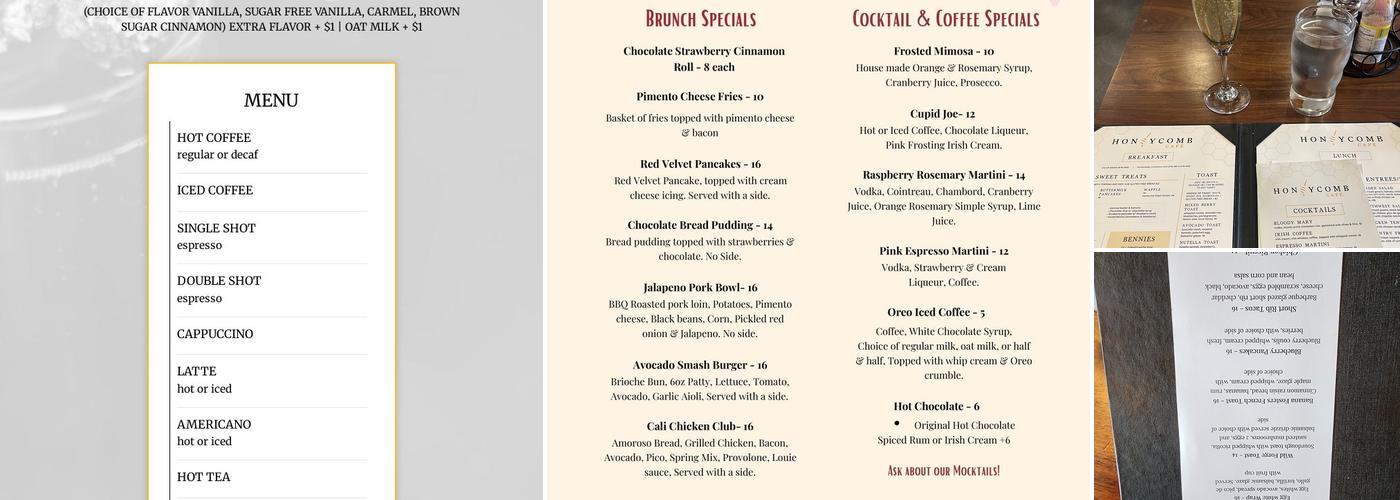 Honeycomb Cafe Menu