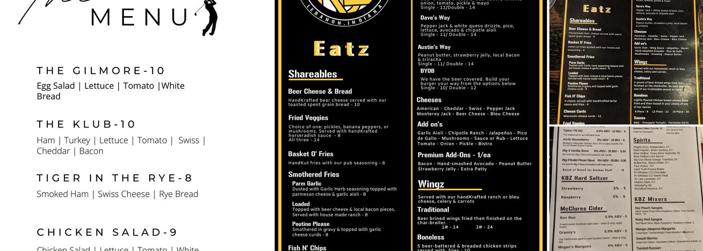 Klooz Brewz, Brewery & Public House Menu