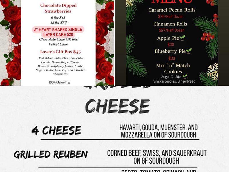 Raquel Confections Menu