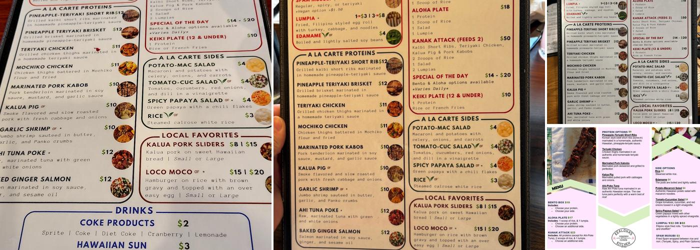 Kealoha's Kitchen Menu