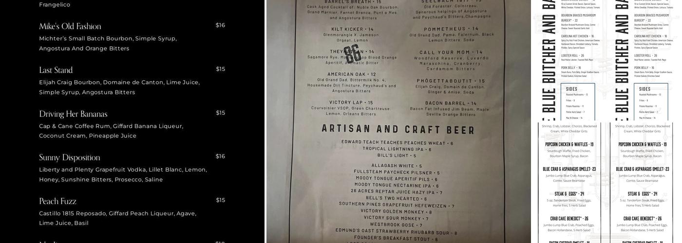 True Blue Butcher and Barrel Menu