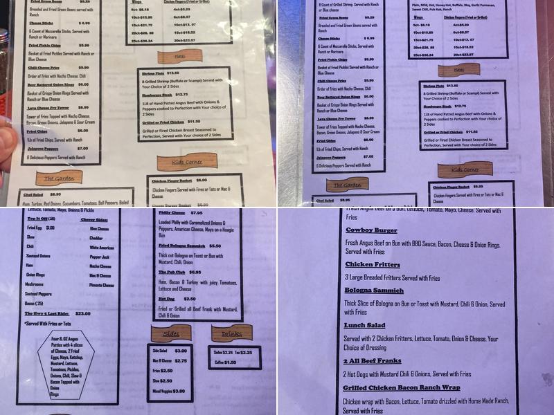 Hwy 5 Grub & Pub Menu