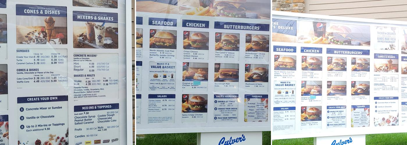 Culver’s Menu