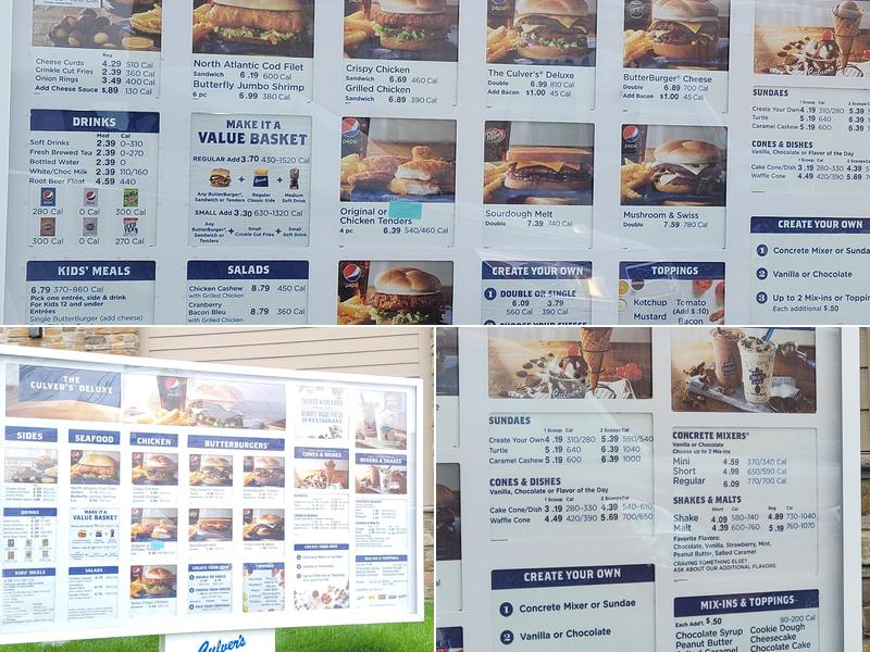 Culver’s Menu
