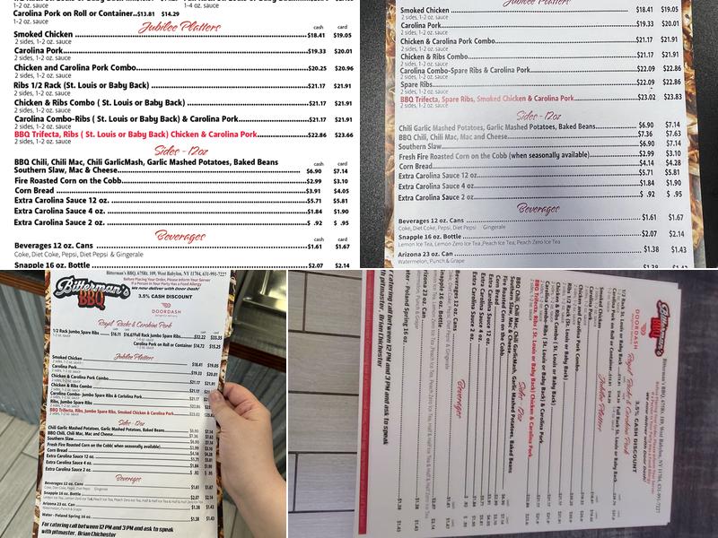 Bitterman's BBQ Menu