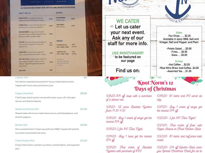 Knot Norm’s - Norwalk Menu