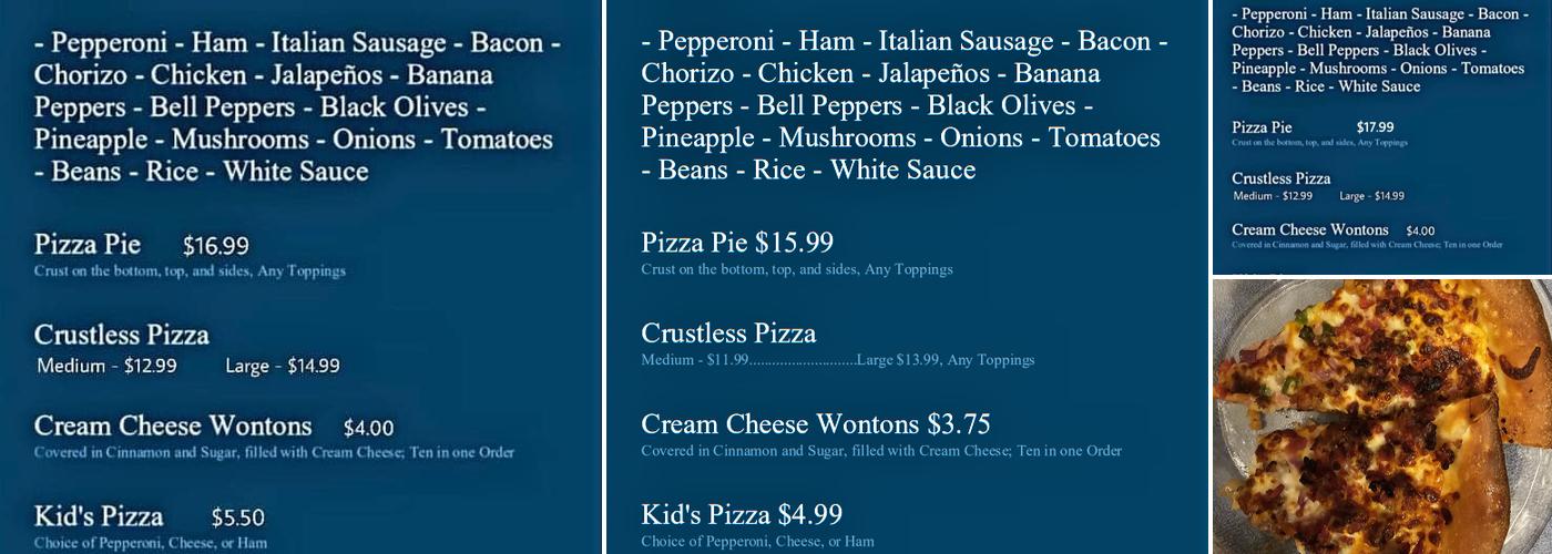 Don Jose’s Pizza Menu