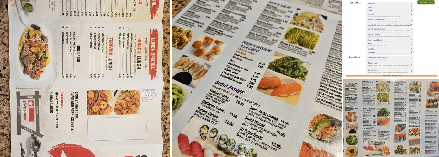 Sam's Express Sushi & Grill Menu