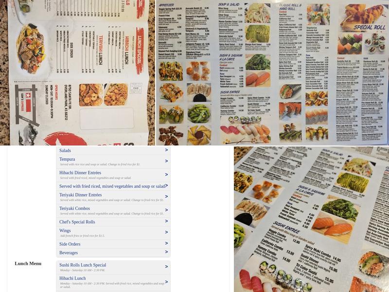 Sam's Express Menu