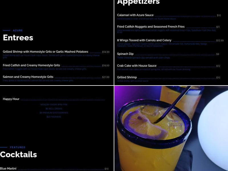 Azure Restaurant Menu