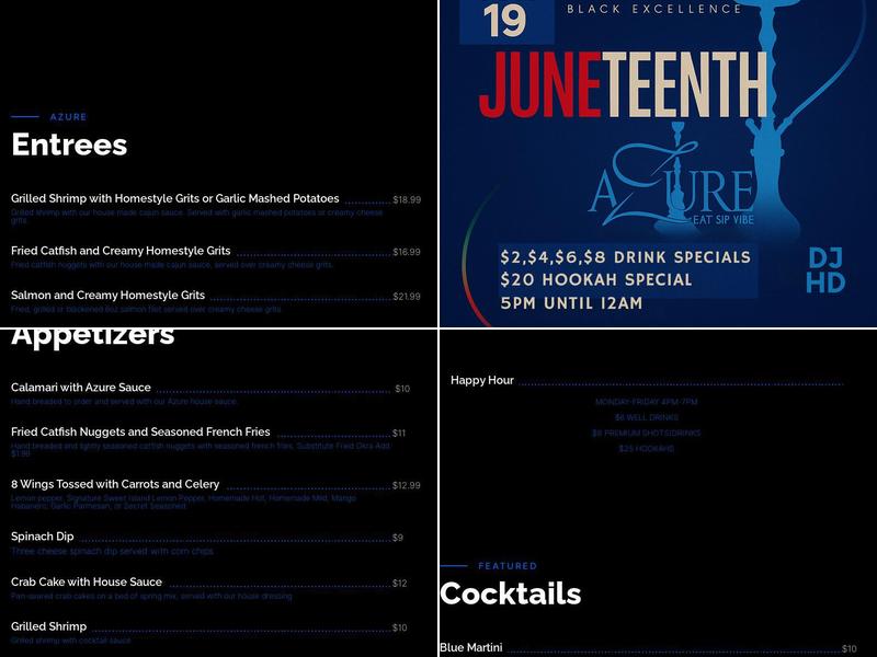Azure Restaurant Menu