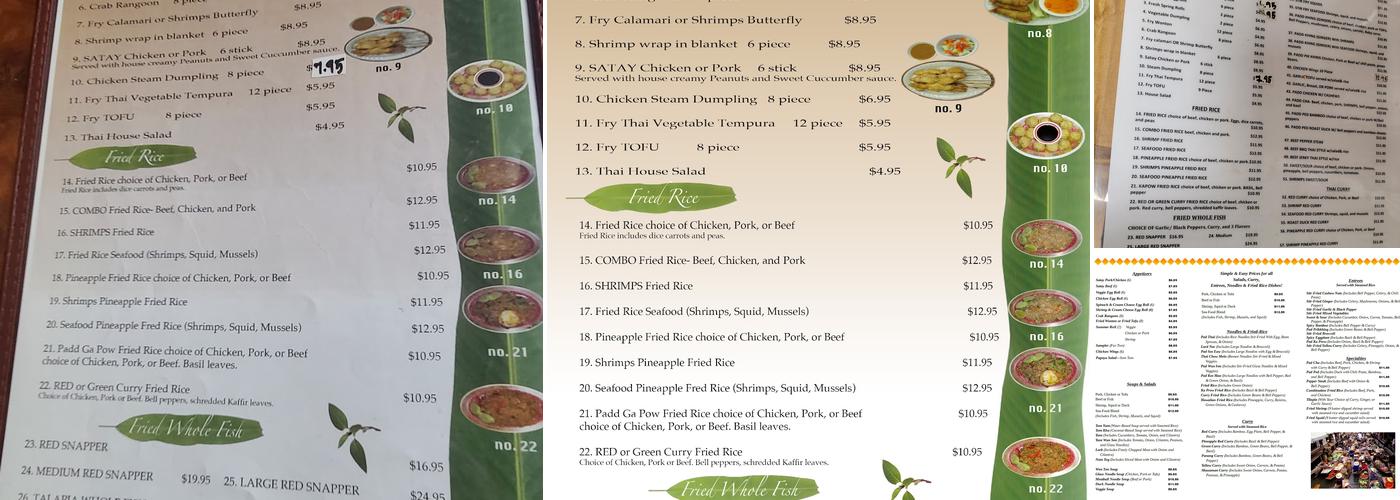 Thai Kitchen Menu