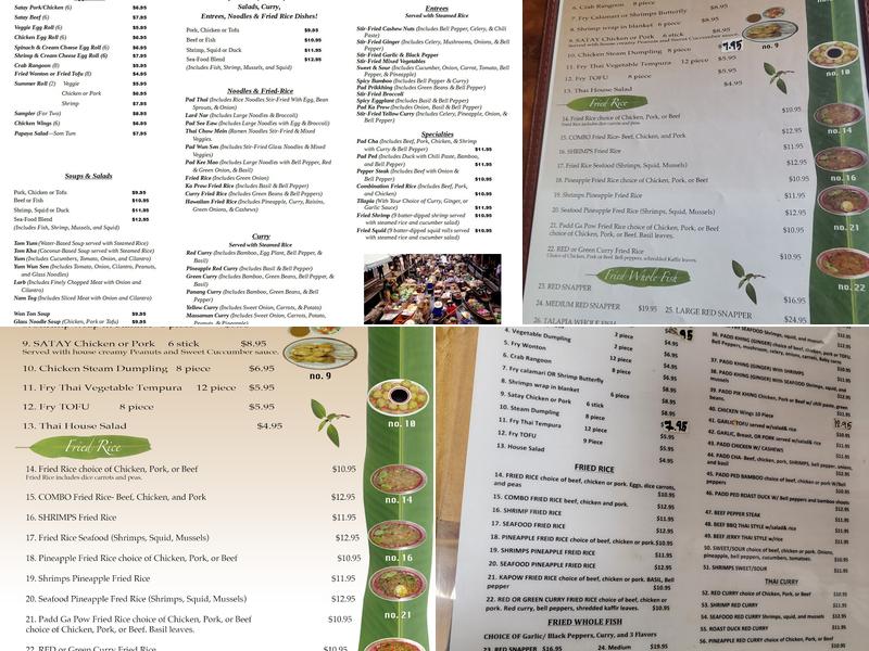 Thai Kitchen Menu