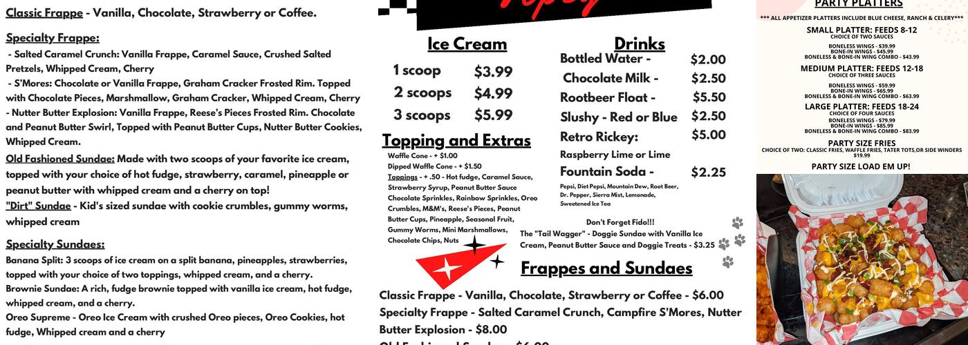 Topsy's Menu