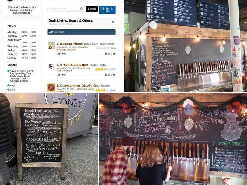 Blue Ridge Beer Garden Menu