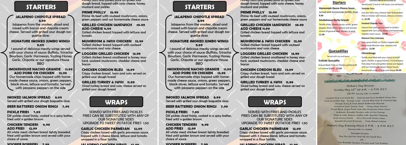 TRAILSIDE BAR & GRILL Menu