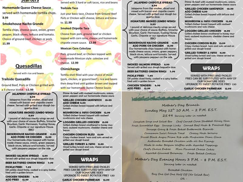 TRAILSIDE BAR & GRILL Menu