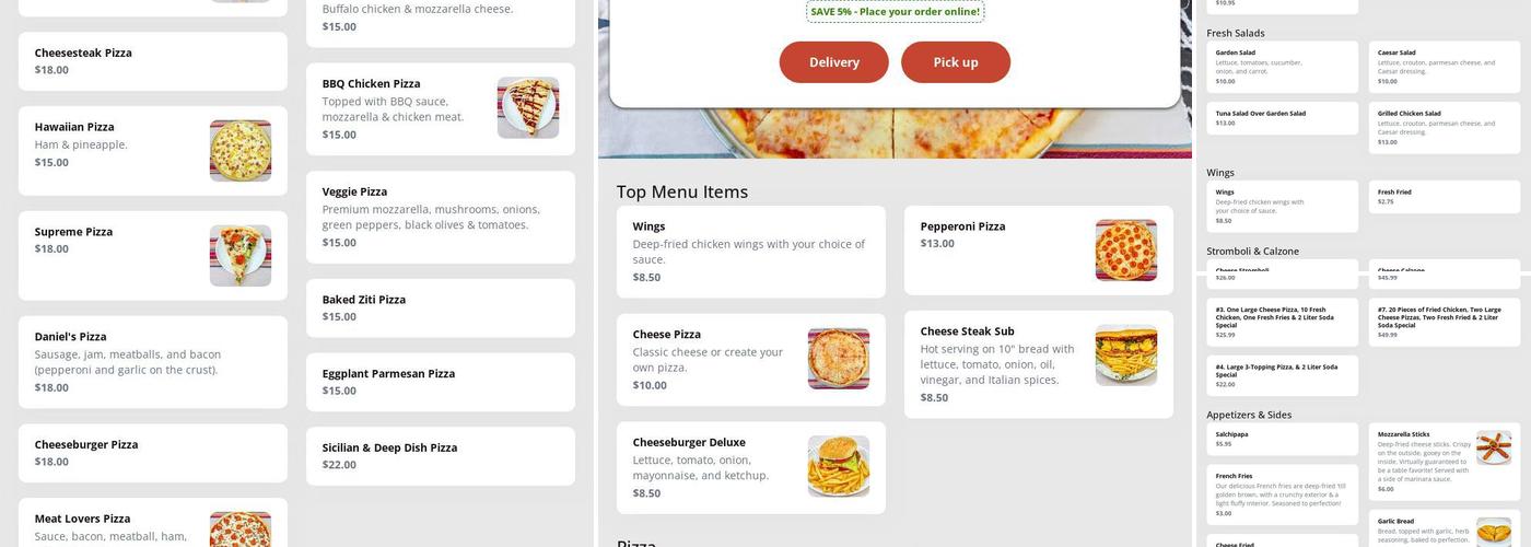 DANIEL PIZZA Menu
