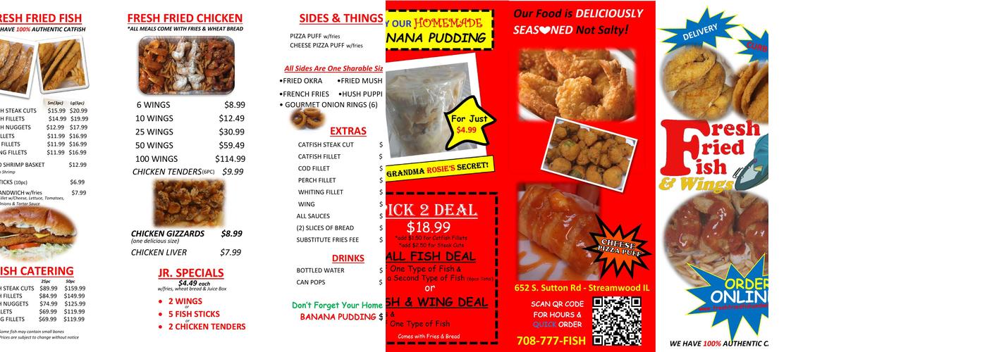 Fresh Fried Fish Menu