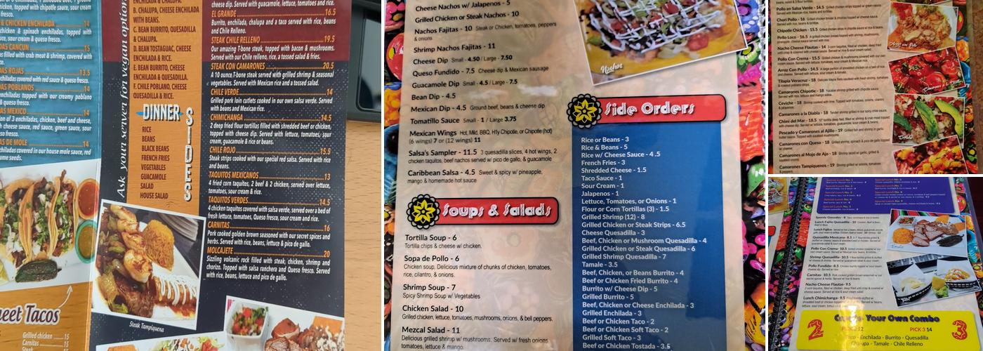 Taco Inc. Mexican Bar and Grille Menu