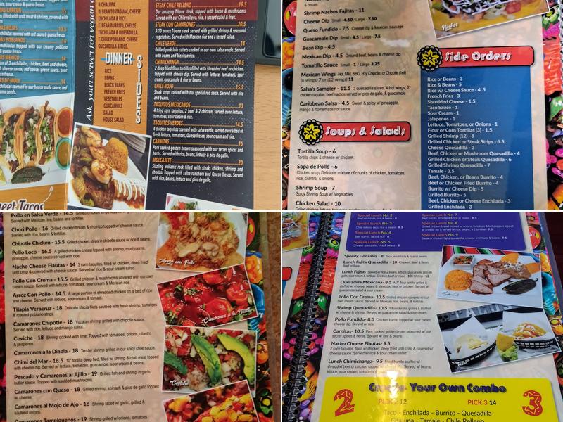 Taco Inc. Mexican Bar and Grille Menu