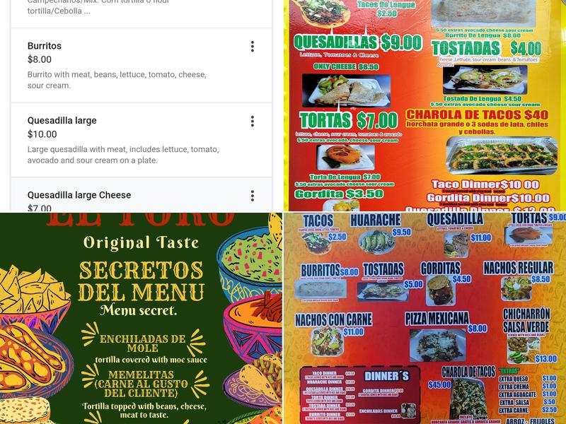 Taqueria Campechano Menu